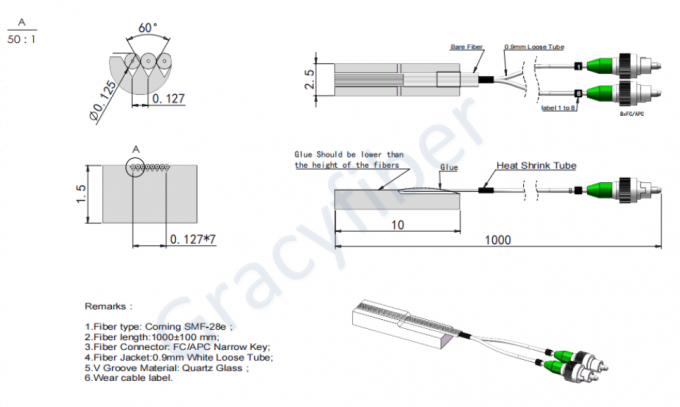 High Density Lidless Fiber Array 1CH 2CH 4CH 8CH 12CH 16CH 24CH 32CH ...