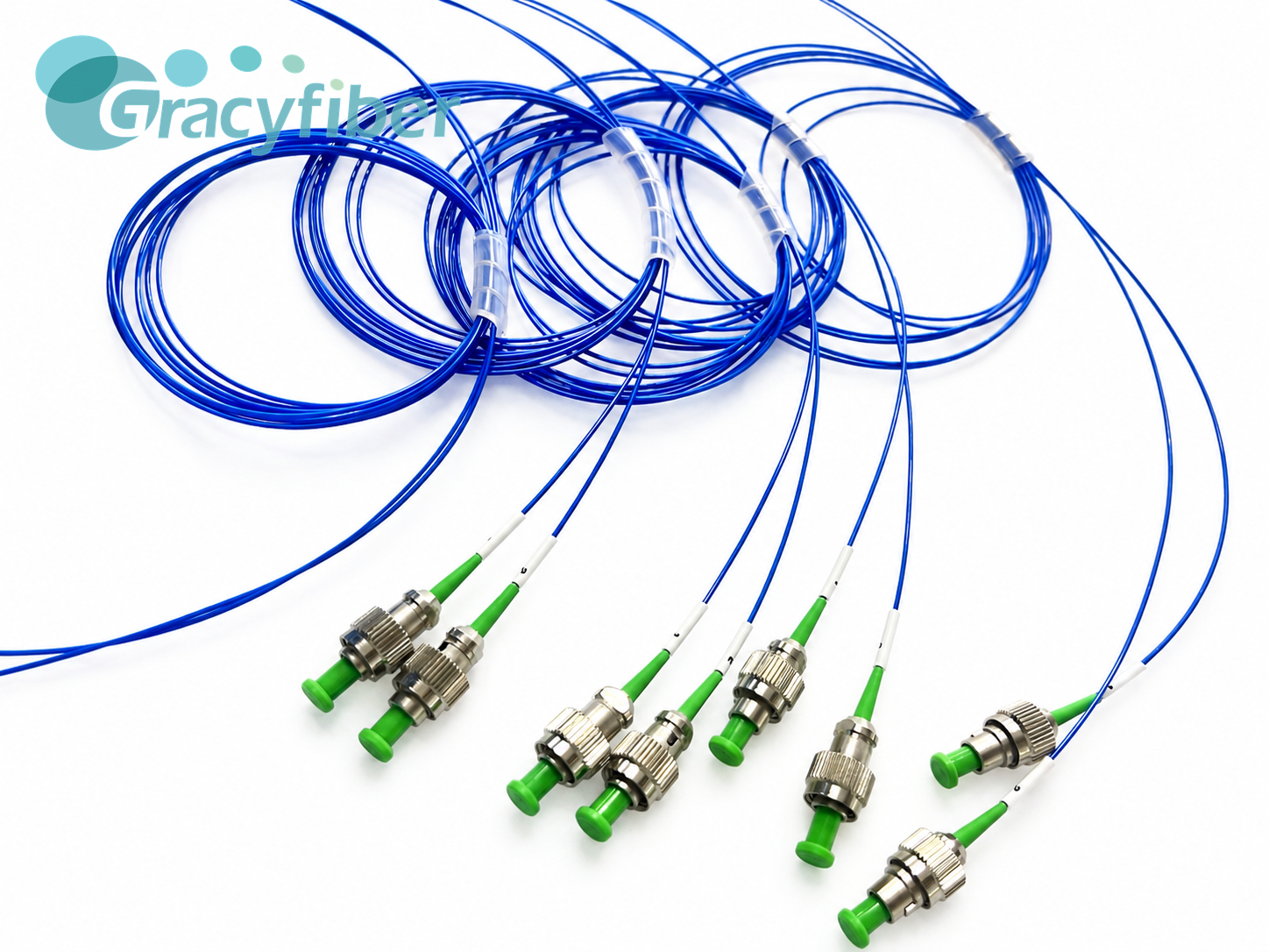 16CH PM Fiber Array | 127μm Pitch, 8° Quartz Block | PM1550 Fiber, Slow ...